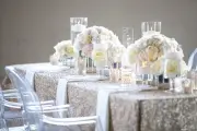 5 SEQUINS 60X108" RECTANGLE TABLECLOTH SPARKLY SEAMLESS OVERLAYS 2 Colors