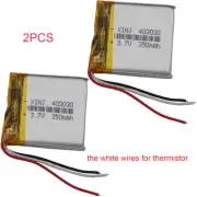 2pcs 3.7V 350mAh Li Battery 403030 Thermistor For GPS DashCam Bluetooth Speaker