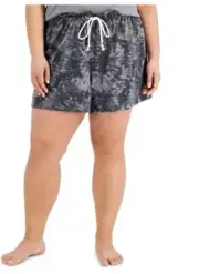 Jenni Plus Size Paperbag-Waist Sleep Shorts Women's 3X gray swirl