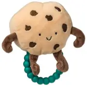 Sweet Soothie Soft Baby Rattle with Teether Ring, 5-Inches, Chippy Cookie