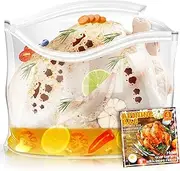 4 Pack Turkey Brining Bags, 26"×22" Extra Large Brine Bags, Thicken Brining Bag with String and 4 Sealing Clips, Holds Up to 35lbs, Double Zippers Seal Brine Bags for Turkey Ham Chicken Beef Pork Lamb