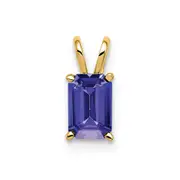 14k Yellow Gold 6x4mm Emerald Cut Tanzanite pendant
