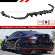 For 15-18 Lexus RC F RCF CTM Design Carbon Fiber Rear Diffuser W/ Side Extension