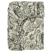 RODGERSIA fitted sheet, green/white, Single