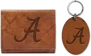 Rico Industries NCAA Genuine Leather Tri Fold Wallet and Key Fob Gift Set - Great Gift