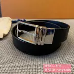 糖糖二手 LV 路易威登男士雙面 針扣 35毫米 黑色 牛皮壓紋皮帶 腰帶 M9906T現貨免運