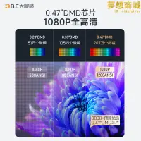 在飛比找露天拍賣優惠-【0.47dmd爆品】obe大眼橙投影儀家用家庭影院手機投屏