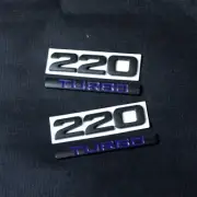 2 Sets 220 TURBO Black Blue Metal Badge Decal Emblem Sticker Coupe Car 3D Engine (for: Peugeot)