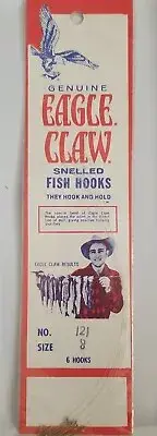 Eagle Claw Snelled fish hooks 6 pack No. 121 size 8 in package