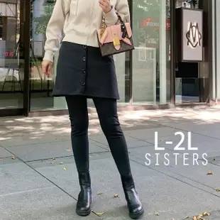 【SISTERS】現貨 MIT抗寒保暖內磨毛短裙假兩件內搭褲 長褲/L-2L(冬新品/刷毛/女長褲/褲裙/台灣製/加大)