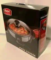 Parini 12" Non-Stick Electric Pizza Cooker, Variable Temps, Cool-Touch Handle