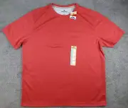 Woolrich Shirt Men's L Red Salmon Crew Neck Short Sleeve Plain Shirt NWT