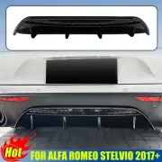 For Alfa Romeo Stelvio 2017-2025 Glossy Black Rear Bumper Diffuser Lip Trim (for: Alfa Romeo)