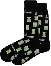 [Hot Sox] Mens Weed Crew Socks