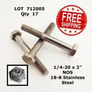HEX HEAD MACHINE BOLTS 18-8 STAINLESS STEEL 1/4-20 x 2" SEE PHOTOS 712005