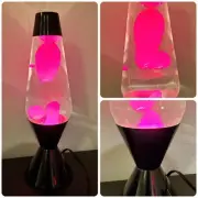 NEW Lava Lamp XL 52 Ounce 16.3 In Pitch Black Base Clear Liquid Pink Lava