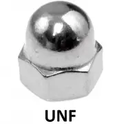 Qty 2 Dome Nut 1/4" UNF Imperial Stainless Steel 1 Piece Acorn 304 A2 70 SS