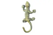 [Pack Of 2] Antique Seaworn Bronze Cast Iron Lizard Hook 6""