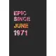 Epic Since June 1971: Awesome ruled notebook