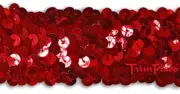 TRIMPLACE RED 1-1/2 INCH STRETCH SEQUIN 12 Yards
