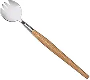 Cabilock Stainless Steel Salad Fork with Wooden Handle Multifunctional Tableware for Home Daily Use Ergonomic Design for Comfortable Handling for Serving Salads Appetizers and More