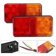 2pcs Tail Lights Kit 10 LED Submersible Trailer Tail Stop Lights Truck Boat Lamp