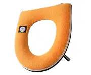 Toilet seat mat thickened soft bathroom warm handle toilet seat mat Yellow Logo Chain