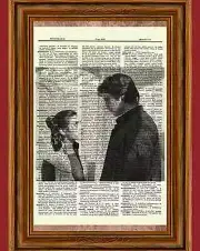Han Solo & Princess Leia Star Wars Dictionary Art Print Picture Poster Vintage