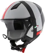 Vito Moda, open face helmet , color: Matt White/Black/Red , size: M