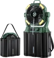 6L Bucket Portable Misting Fan with 4 LED Lantern, 20000Mah Rechargeable Battery