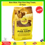 Bow Wow, Pigs Ears, Dog Treats, All Sizes, 10 Pack, All Natural Air Dried | NEW