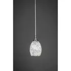 Toltec Lighting Stem Mini Pendant, 5â€ Black Fusion Glass - 23-BN-4165