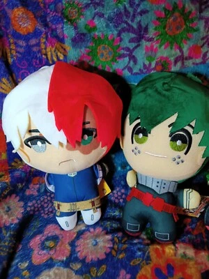 3 My Hero Academia Deku Bakugo Todoroki 8in Plushies with Japanese Tags