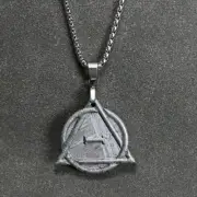 Natural Muonionalusta meteorite carved pendant Bone Pattern