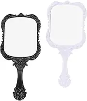 2Pcs Portable Dresser Mirrors for Makeup Lightweight Vanity Mirrors with Handle Stylish Travel Beauty Mirror for Home Go Use