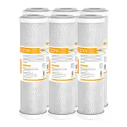 1-6 Pack 5 Micron 10" x 2.5" CTO Carbon Block Whole House Water Filter Cartridge