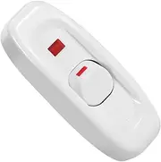 Rocker Switch, AC 10A SPST On Off Switch, 3in Mini On Off in Line Cord Appliance Button Switches, Plastic Inline Cord Switch for Bedroom Desk Lamp LED Light Replacement