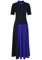 High Gravity Panelled Stretch-jersey Midi Shirt Dress - Blue - 40 (UK8 / S) 40 (UK8 / S)