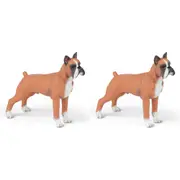 2PK Papo France Boxer Dog Animal Figurine Kids/Children Collectible Figure Toy