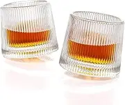 lizepto Whiskey Glasses Set of 6, Old-Fashioned Whiskey Glasses, Rum Glasses, Bar Whiskey Glasses, Glasses for Scotch (Texure)