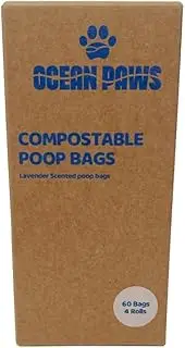 OCEAN PAWS Biodegradable Pet Waste Bags - 60 Dog Poop Bags- Extra Strong & Leak-proof Compostable - Dog Poop Bags Rolls