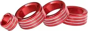 JIUYIN Knob Ring Cover,Fit For Civic, 2022 Aluminum Alloy Silver Red Car Central Control Air Conditioner Volume Trim Auto Accessories Dashboard Knob Ring(Red)