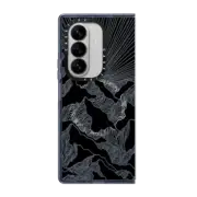 Galaxy Z Fold7 Impact Magnetic Case AIM HIGH 2, MOUNTAINS B&W MINIMALIST NATURE ILLUSTRATION