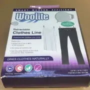 Woolite Retractable Clothesline 20 Ft Indoor Outdoor Wall Mounting Clothes Line