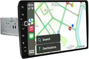 [JOYING] Newest 10.1" Single Din Android Car Navigation Car Touch Screen Stereo 4GB+64GB Single Din Car Stereo with Navigation Supports Carplay/Android Auto/5Ghz WiFi/Bluetooth 5.1