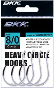 BKK Heavy Circle Hooks Glow 8/0 Qty 5