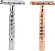 LIFKOME Men's Double-sided Face Razor Manual Shaver Sealed Head Nonslip Handle Rose Gold Star Silver Safe Shaving Experience