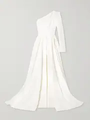 [Maticevski] Maticevski - Audacity One-sleeve Grain De Poudre Gown - White - UK 10 UK 10 White
