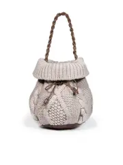 Grey Knit Bucket Bag