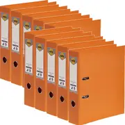 Marbig Linen Lever Arch File Folder PE A4 75mm (Orange) [Box 10]
